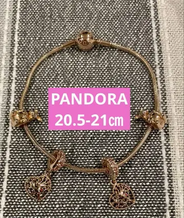[새상품급] PANDORA 핑크 골드 팔찌 참 4개 포함