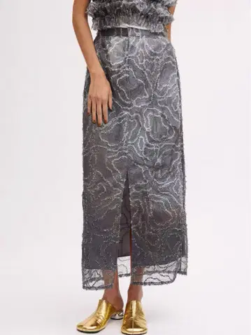 AMERI RIPPLE SHAGGY ART SKIRT