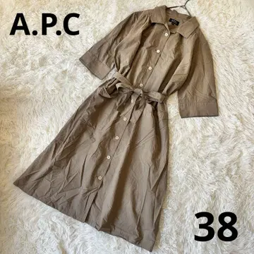 A.P.C. 아페쎄 코튼 셔츠 원피스 허리 리본 38