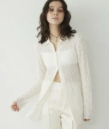 THE PAUSE 스트레치 레이스 셔츠