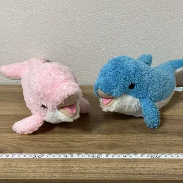 해피 마린 돌고래 봉제 인형 핑크와 파랑