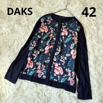 DAKS 닥스 꽃무늬 절개 가디건 실크 혼방 네이비 42