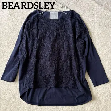 새상품급 비어즐리 BEARDSLEY 프론트 자수 티셔츠 네이비