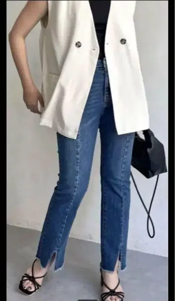 프로즈 베일 프론트 슬릿 데님 M
