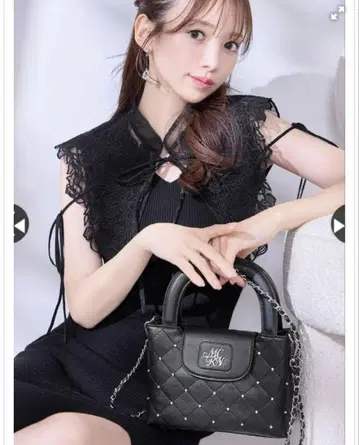 미셸 마카롱 퀼팅 스톤 핸드백