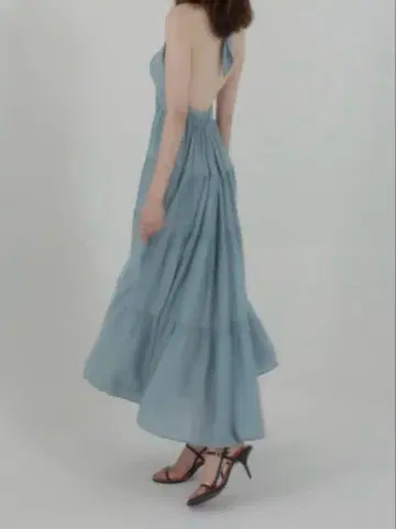 bocheron halter back tiered maxi dress