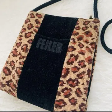 FEILER 페이러 숄더백 셔닐 직조 레오파드 표범 무늬