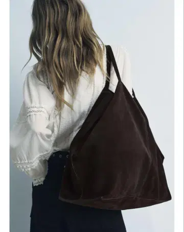 ZARA 스웨이드 맥시 토트백