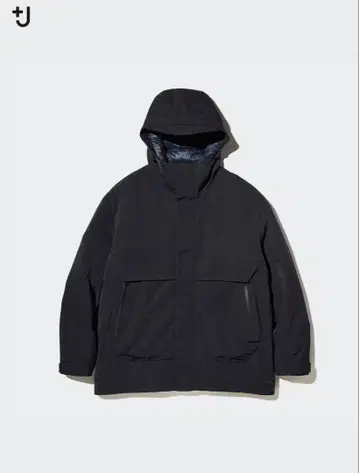 UNIQLO +J 하이브리드 다운 오버사이즈 파카 블랙 L 사이즈
