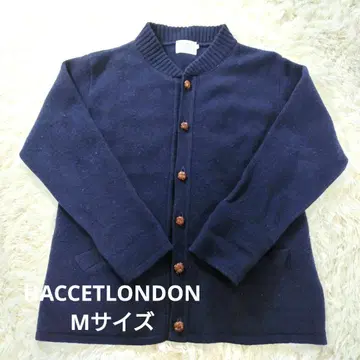 HACCETLONDON 긴팔 니트 가디건 네이비 울