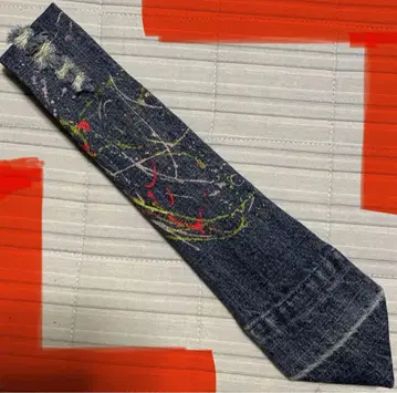 넥타이 데님 리메이크 컬러풀 페인트 넥타이 5 데님