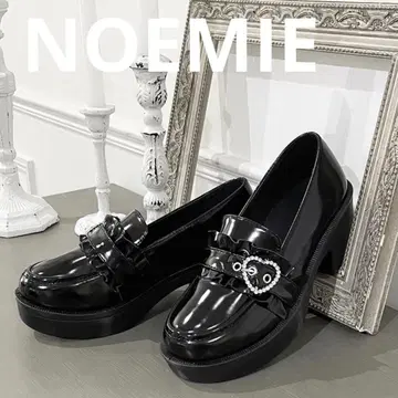 NOEMIE 하트 버클 마니쉬 슈즈 블랙 로퍼 S 사이즈 지뢰계 양산계