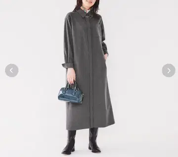 그레이 긴팔 셔츠 원피스