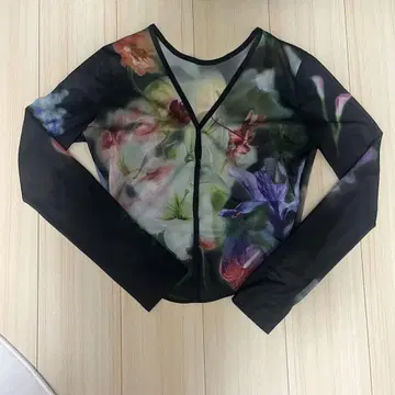 AMERI 2way smoke flower sheer top
