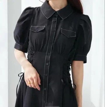 MAJESTIC LEGON 사이드 레이스업 셔츠 원피스