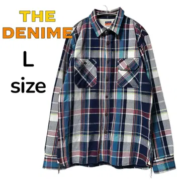 미사용 레벨 DENIME 헤비 플란넬 셔츠