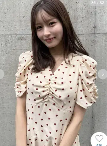 SNIDEL 하트 프린트 원피스 00 정품