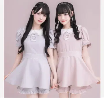 pium 둥근 카라 리본 도리 셋업