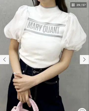 MERCURYDUO 메리 퀀트 퍼프 슬리브 니트
