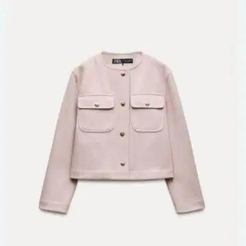 ZARA 핑크 노카라 자켓