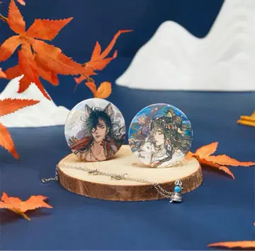 천관사복 월조강야 시리즈 - 꽃 연 조합 레이저 각인 마구철 배지