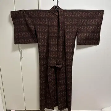 브라운 실크 기모노