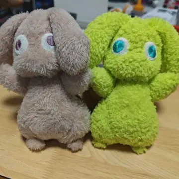 토끼형 봉제 인형 2색 세트