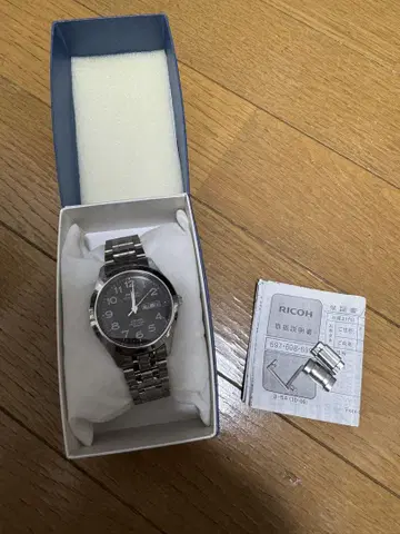 RICOH 697004 솔라 리코 애틀랜타 블랙 다이얼 데이트 손목시계