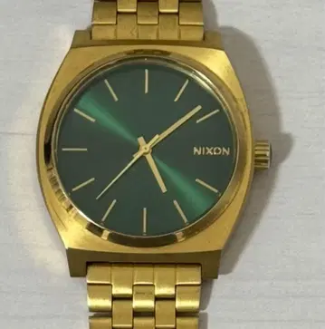 NIXON THE TIME TELLER 손목시계 그린 골드