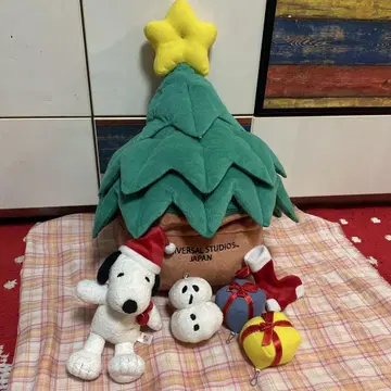 usj 유니버셜 스누피 크리스마스 트리 봉제 인형 레어 귀중 크리스마스