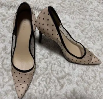 RANDA 베이지 도트 스틸레토 하이힐 24.0cm
