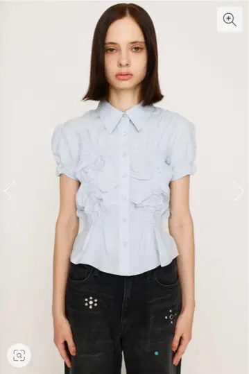 RANDOM SHIRRING S/SLEEVE 상의 BL