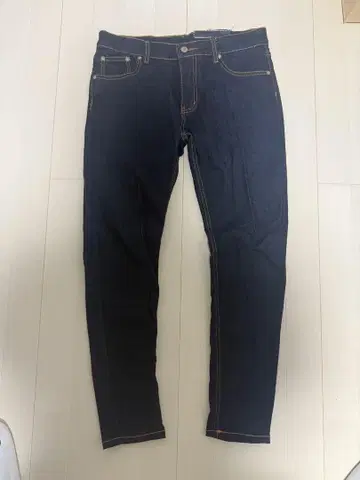 다크 블루 슬림 핏 데님 팬츠 32/32