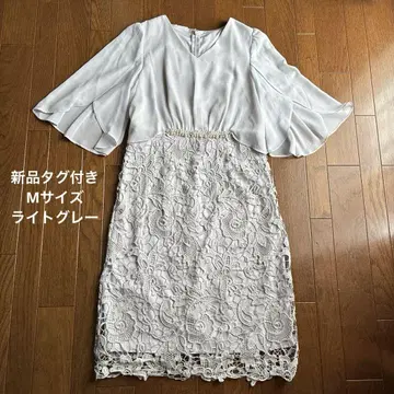 원피스 레이스 케이프 소매 펄 장식