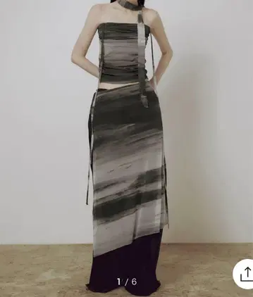 FLAREUP Jovian Wrap 시어 스커트 레이어드 brown