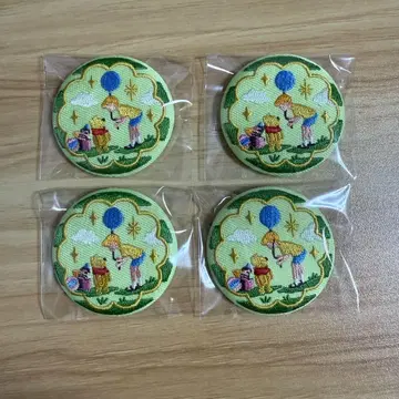 Disney Characters 자수 캔뱃지 비스킷 곰돌이 푸 4개