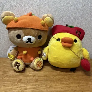 리락쿠마 봉제 인형 리락쿠마 오렌지 키이로이토리 사과