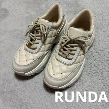 ( RANDA ) RANDA 퀼팅 스니커즈 L 아이보리/베이지