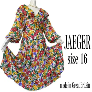 EU vintage jaeger 꽃무늬 롱 원피스 빈티지 드레스