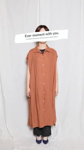 TICCA 오렌지 슬리브리스 롱 셔츠