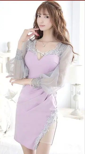 쥬얼스Jewels 시어 슬리브 비쥬 드레스 S 사이즈