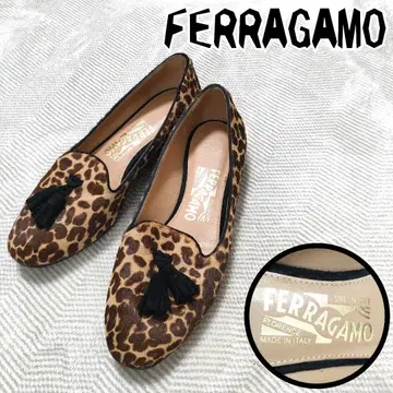 FERRAGAMO 레오파드 무늬 태슬 로퍼 애니멀 화려함