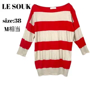LE SOUK 니트 스웨터 보더 무늬 멋쟁이 M