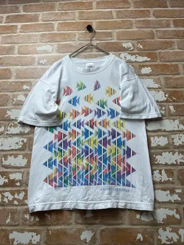 00s 프룻 오브 더 룸 USA제 티셔츠 물고기 화이트 열대어 구제 의류