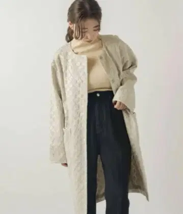 Kastane 새틴 자카드 롱 코트