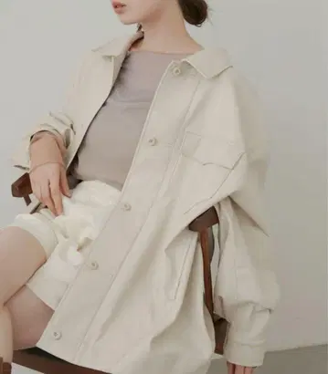 kastane 인조 가죽 오버 자켓
