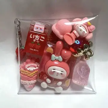 가챠  파우치 꽉 찬 타입 핑크 토끼