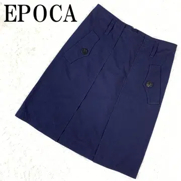 택 포함 새상품 EPOCA 에포카 사다리꼴 스커트 네이비 38 B6974