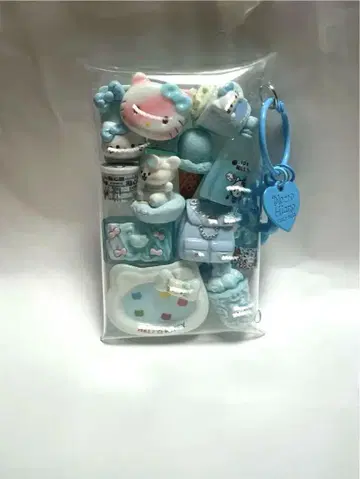 가챠 츠메츠메 파우치 스카이블루 화이트 고양이