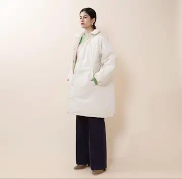 Warmly 화이트 롱 다운 코트